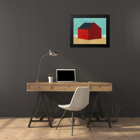 Big Red One III Black Modern Wood Framed Art Print by Green, Jacob