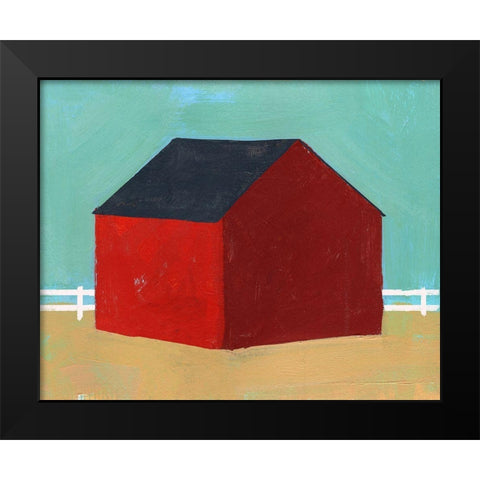 Big Red One III Black Modern Wood Framed Art Print by Green, Jacob