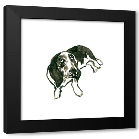 Canine Cameo IV Black Modern Wood Framed Art Print by Vess, June Erica