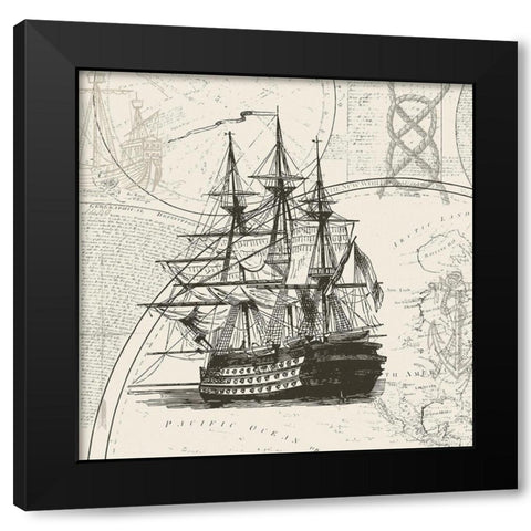 Anchors Away I Black Modern Wood Framed Art Print with Double Matting by Barnes, Victoria