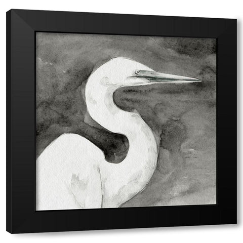 Solemn Egret III Black Modern Wood Framed Art Print with Double Matting by Caroline, Emma