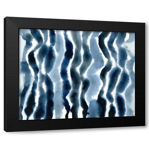 True Blue Wave I Black Modern Wood Framed Art Print by Caroline, Emma