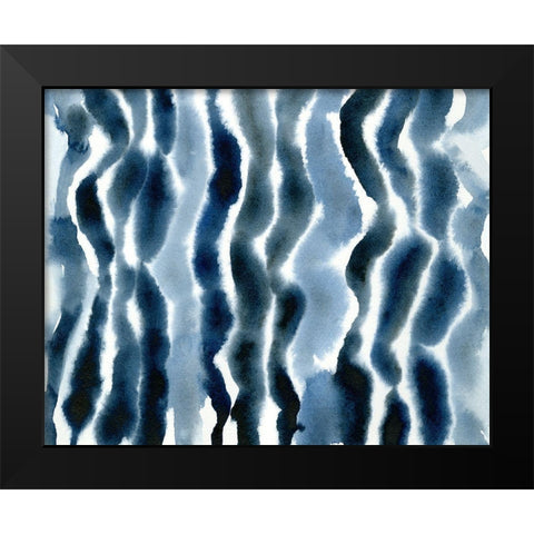 True Blue Wave I Black Modern Wood Framed Art Print by Caroline, Emma