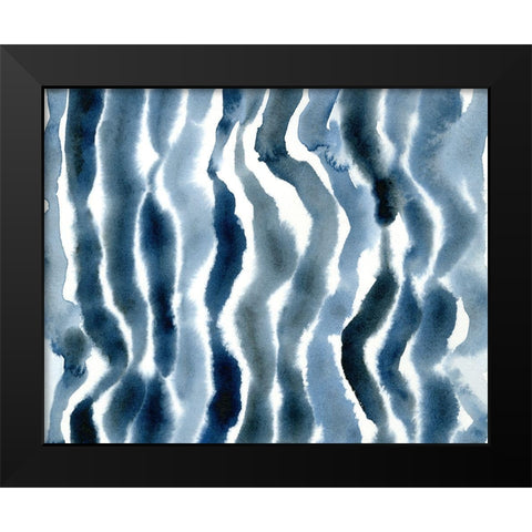 True Blue Wave II Black Modern Wood Framed Art Print by Caroline, Emma