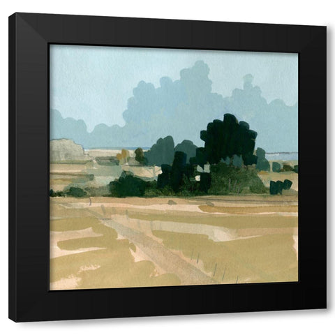 Muted Distant Shoreline II Black Modern Wood Framed Art Print with Double Matting by Caroline, Emma