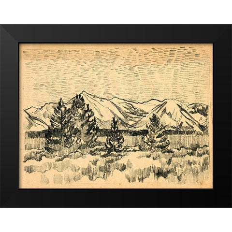 Hatched Horizon I Black Modern Wood Framed Art Print by Parker, Jennifer Paxton