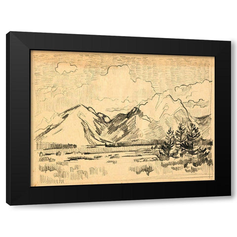 Hatched Horizon II Black Modern Wood Framed Art Print with Double Matting by Parker, Jennifer Paxton