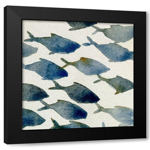 Fish Friends IV Black Modern Wood Framed Art Print with Double Matting by Caroline, Emma