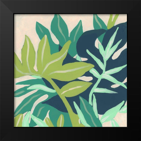 Island Fronds I Black Modern Wood Framed Art Print by Vess, June Erica
