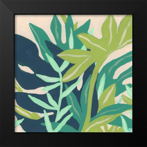 Island Fronds II Black Modern Wood Framed Art Print by Vess, June Erica