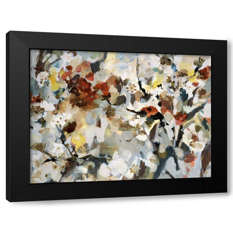 Floweresque II Black Modern Wood Framed Art Print with Double Matting by Maas, Jodi