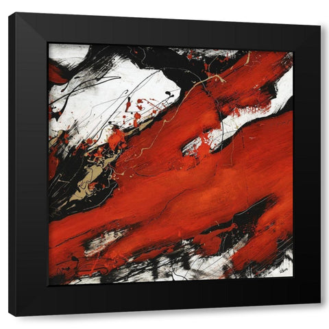 Ruby Black Modern Wood Framed Art Print by Drotar, Rikki