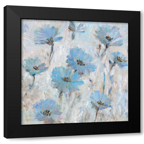 Mix Blue Flowers II Black Modern Wood Framed Art Print by OToole, Tim