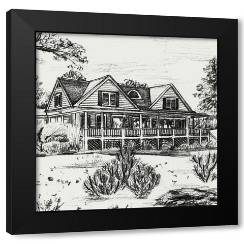 Sweet Home I Black Modern Wood Framed Art Print with Double Matting by Wang, Melissa