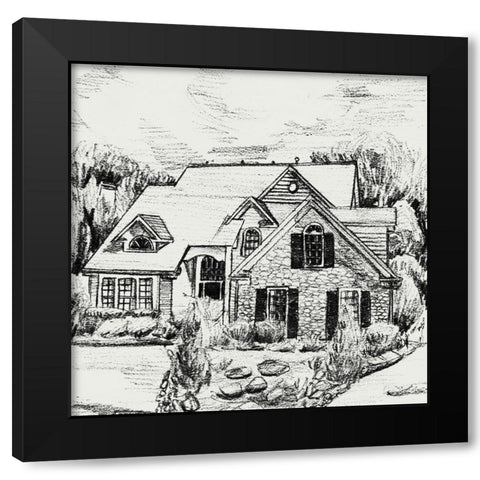 Sweet Home V Black Modern Wood Framed Art Print with Double Matting by Wang, Melissa