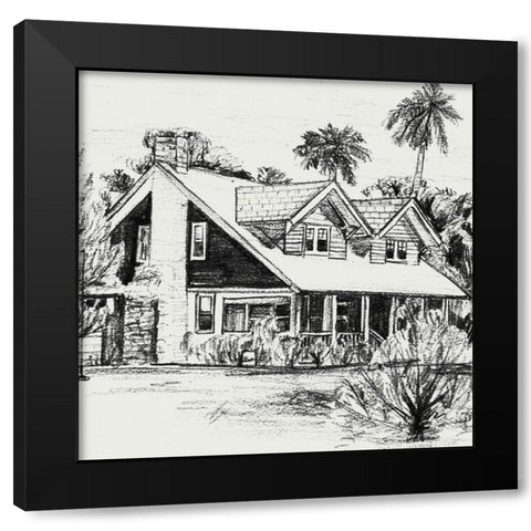 Sweet Home VI Black Modern Wood Framed Art Print with Double Matting by Wang, Melissa
