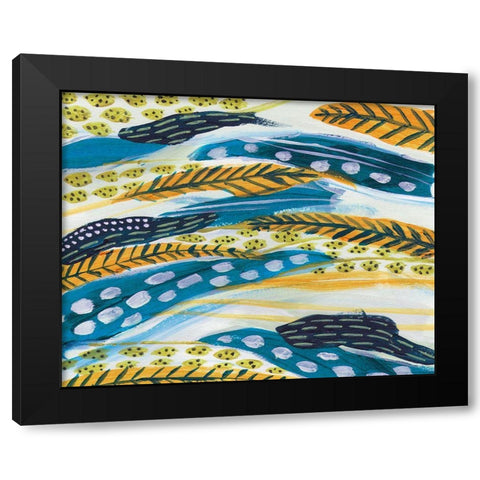 Feathery II Black Modern Wood Framed Art Print with Double Matting by Wang, Melissa