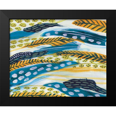 Feathery II Black Modern Wood Framed Art Print by Wang, Melissa