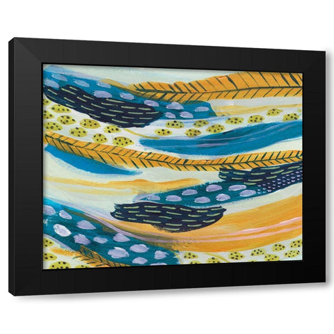 Feathery III Black Modern Wood Framed Art Print with Double Matting by Wang, Melissa