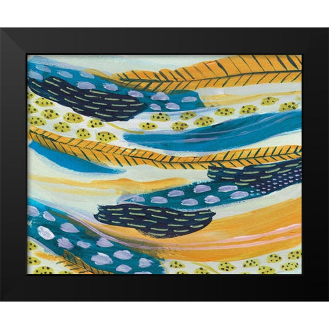 Feathery III Black Modern Wood Framed Art Print by Wang, Melissa