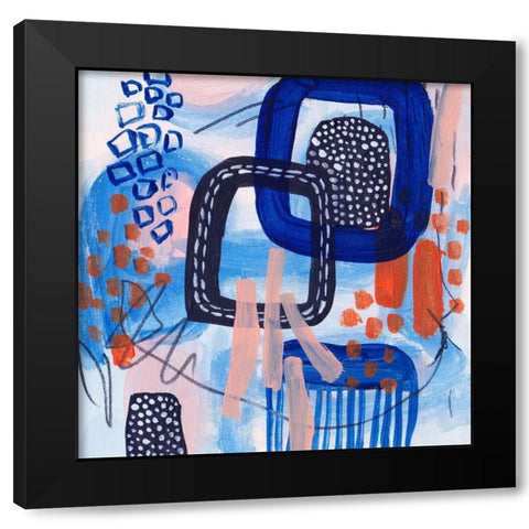 Glowing Space II Black Modern Wood Framed Art Print with Double Matting by Wang, Melissa