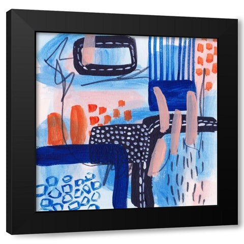 Glowing Space III Black Modern Wood Framed Art Print with Double Matting by Wang, Melissa