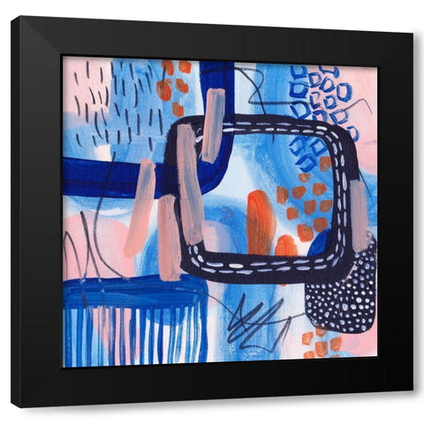 Glowing Space IV Black Modern Wood Framed Art Print with Double Matting by Wang, Melissa