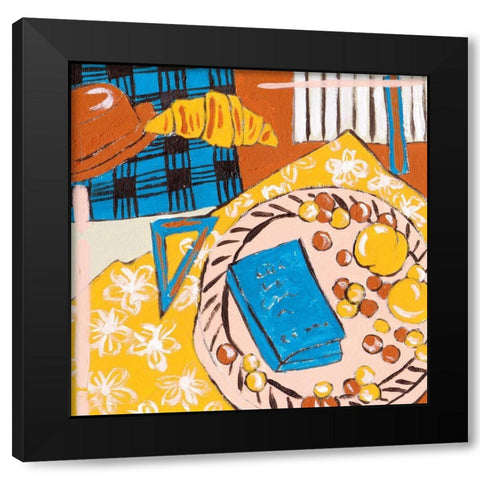 Picnic Day I Black Modern Wood Framed Art Print with Double Matting by Wang, Melissa