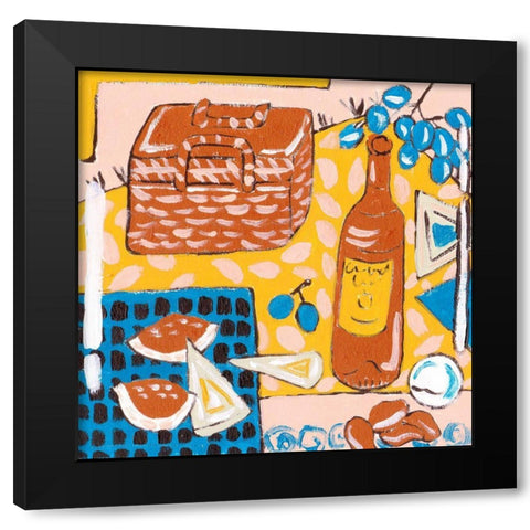Picnic Day III Black Modern Wood Framed Art Print with Double Matting by Wang, Melissa