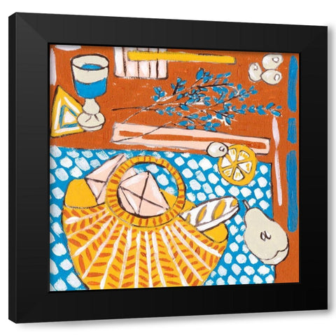 Picnic Day IV Black Modern Wood Framed Art Print with Double Matting by Wang, Melissa
