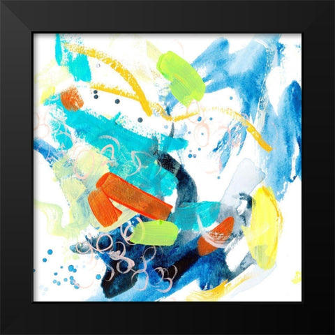 Wave and Bubbles III Black Modern Wood Framed Art Print by Wang, Melissa