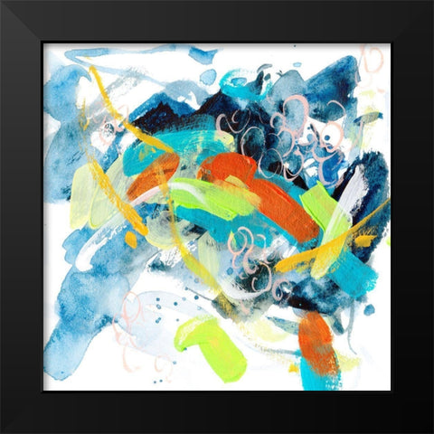 Wave and Bubbles IV Black Modern Wood Framed Art Print by Wang, Melissa