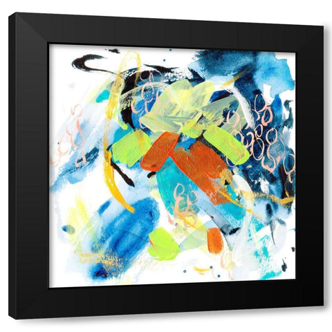 Wave and Bubbles VI Black Modern Wood Framed Art Print with Double Matting by Wang, Melissa