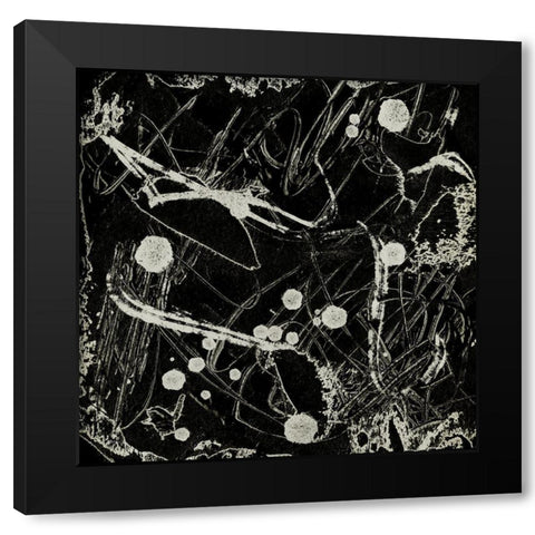 Ink Line Abstract I Black Modern Wood Framed Art Print with Double Matting by Wang, Melissa