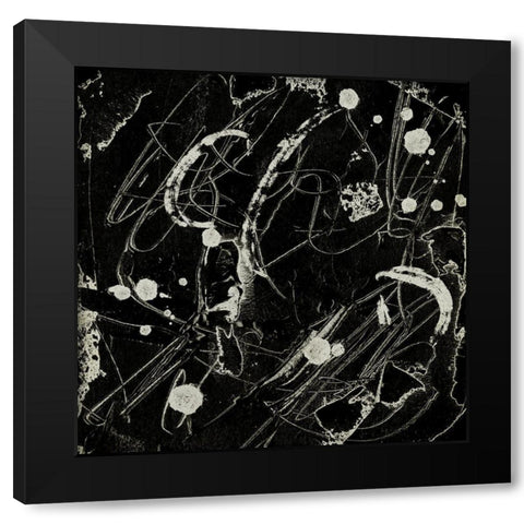 Ink Line Abstract II Black Modern Wood Framed Art Print with Double Matting by Wang, Melissa