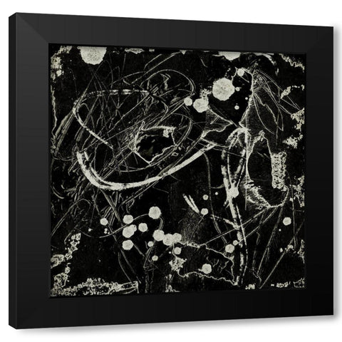 Ink Line Abstract III Black Modern Wood Framed Art Print with Double Matting by Wang, Melissa