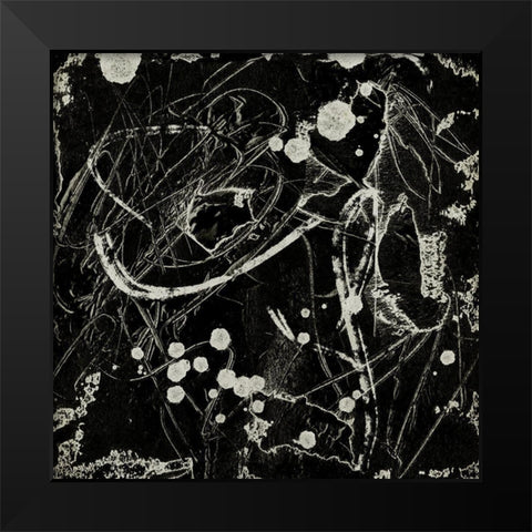 Ink Line Abstract III Black Modern Wood Framed Art Print by Wang, Melissa