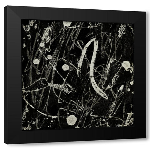 Ink Line Abstract IV Black Modern Wood Framed Art Print with Double Matting by Wang, Melissa
