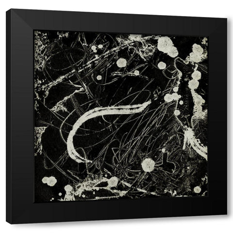 Ink Line Abstract V Black Modern Wood Framed Art Print by Wang, Melissa