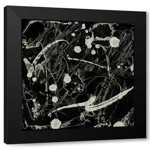 Ink Line Abstract VI Black Modern Wood Framed Art Print with Double Matting by Wang, Melissa