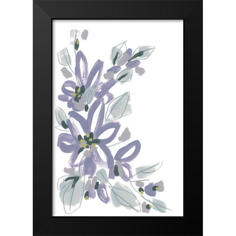 Periwinkle Patch I Black Modern Wood Framed Art Print by Vess, June Erica