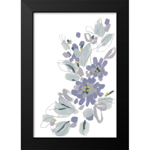 Periwinkle Patch II Black Modern Wood Framed Art Print by Vess, June Erica
