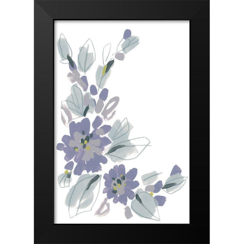 Periwinkle Patch III Black Modern Wood Framed Art Print by Vess, June Erica