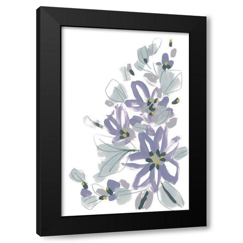 Periwinkle Patch IV Black Modern Wood Framed Art Print by Vess, June Erica