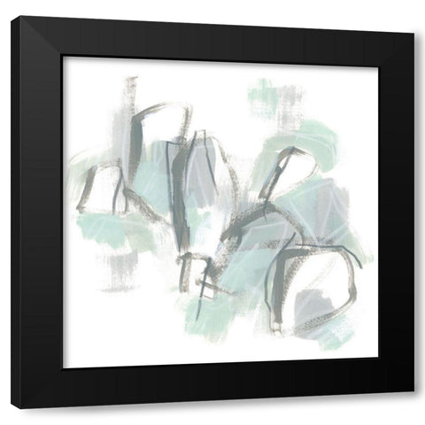 Frost Lichen III Black Modern Wood Framed Art Print with Double Matting by Vess, June Erica