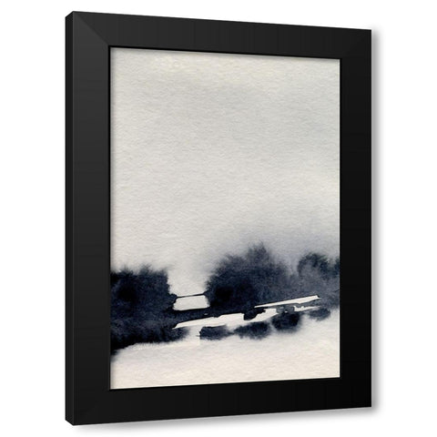 Ink Bleed Landscape II Black Modern Wood Framed Art Print with Double Matting by Caroline, Emma