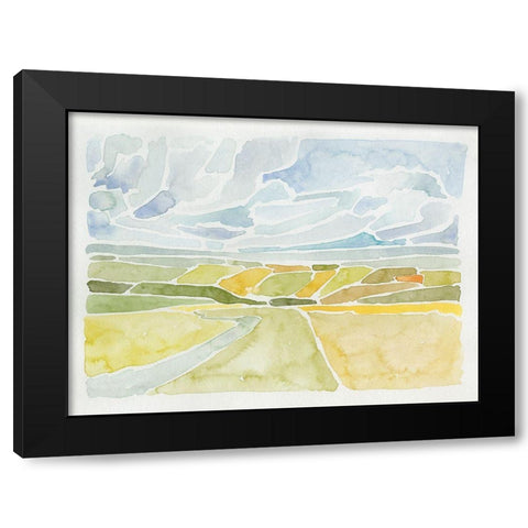 Patchwork Terrain I Black Modern Wood Framed Art Print by Barnes, Victoria