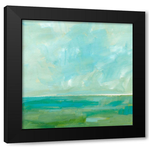 Sea Foam Horizon IV Black Modern Wood Framed Art Print with Double Matting by Barnes, Victoria