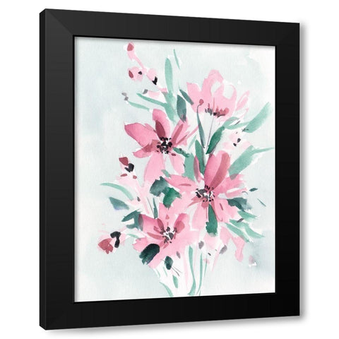 Posy Blooms I Black Modern Wood Framed Art Print with Double Matting by Wang, Melissa