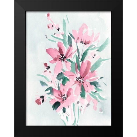 Posy Blooms I Black Modern Wood Framed Art Print by Wang, Melissa